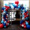 Red and Blue Balloons , 12 Inch Navy Blue Balloons, Dark Blue and Matte Red Balloons